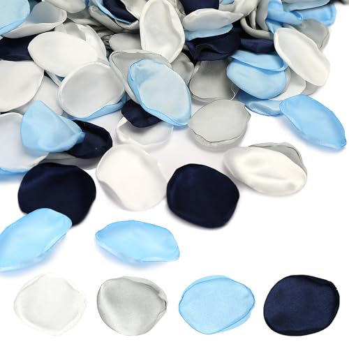Milifox Fake Rose Petals,200 Pieces Flower Petals for Wedding,Valentine's Day,Romantic Night,Party,Table Decoration,Reusable,Navy