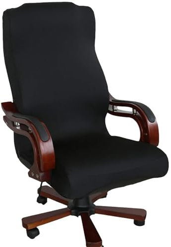 FYTXSZ Computer Office Chair Cover - Universal Fit Stretchable Washable Chair Cover Durable and Protective Armchair Slipcover for Home Office and Gaming - Black