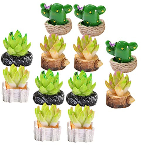 MAGICLULU 12pièces Ornements De Micro Paysage Mousse Cactus Artificiels Miniatures pour Décoration Intérieure Et Extérieure Set De Plantes Fausse pour Bureau Maison Jardin