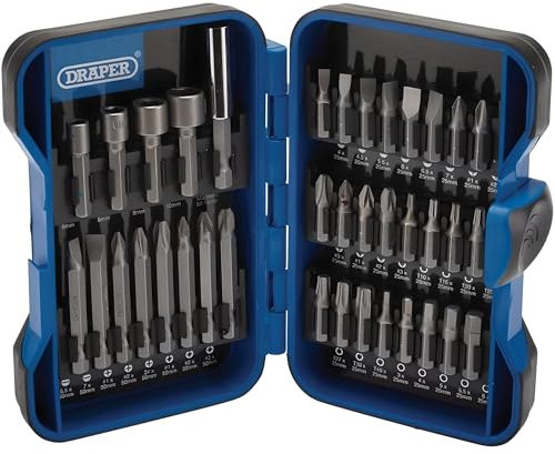 AMK® Draper Insert Bit Set 37 Piece Includes Bit Holder Torx Screwdriver Variety and Sockets Suitable for Both Power and Hand Tools