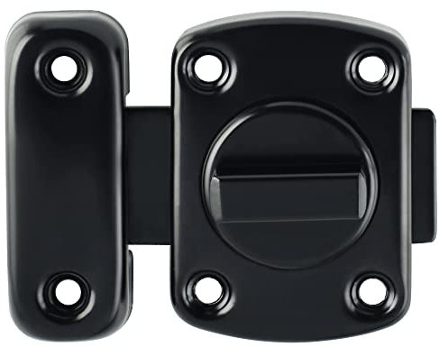 Mooche Rotate Bolt Latch Lock Black, Door Lock Bolt, SUS304 Stainless Steel Bathroom Door Lock 5.5CM, for Applicable Various Doors Garden, Kitchen, Living Room, Bathroom, Etc