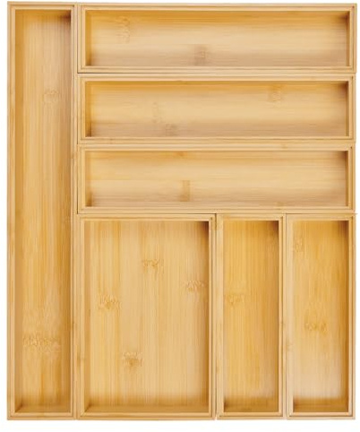 Lurch Organizer-System Box Bambus Set 7teilig mit sieben praktischen, stapelbaren Aufbewahrungsboxen