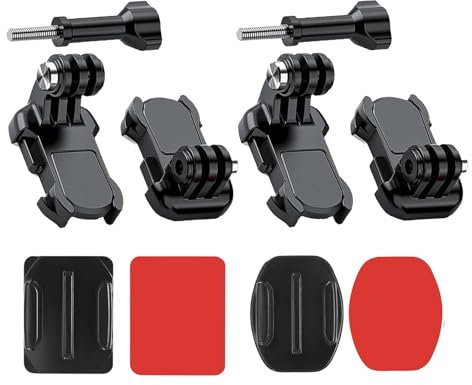 10 Pcs Helmet Mounts for GoPro Hero 1/2/3/Suptig with 3M Sticky Pads, Adhesive Mounting Accessories, Compatible with Action Cameras, for Helmet/Collar Extender Buttons