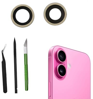 Peixiong Rückkamera Objektiv Glas Ersatz für iPhone 16 Plus Glaslinse | Mit reparaturwerkzeug kit，Einfache und bequeme Bedienung，Kratzfest，Wasserdicht