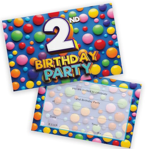 Stuff4 Party-Einladungen zum 2. Geburtstag, für Kinder, Süßigkeiten