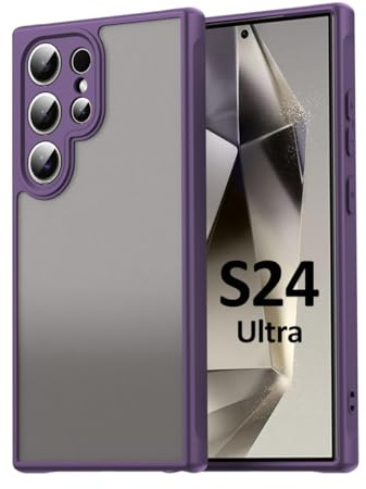 Hülle kompatibel mit Samsung Galaxy S24 Ultra | Matte stoßfeste Handyhülle | Kratzfestes Bumper Case | Lila