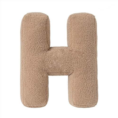 champracer Generisch Buchstabenkissen, Plüsch Buchstaben Kissen, Kinderzimmer Buchstabekissen, für Sofa Couch Auto Schlafzimmer Kinderzimmer Wohnzimmer Deko (H)