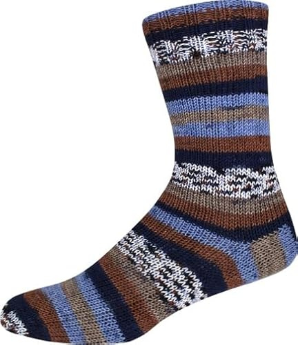 KK-Kollektion Sensitive Socks Color 77 - braun/beige/blau/schwarz
