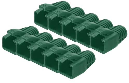 sourcing map 100 Pack Boot Cover, Cat5 Cat5e Cat6 Cat6A Ethernet Network Cable Strain Boot, 6.5mm Hole Diameter(Green)