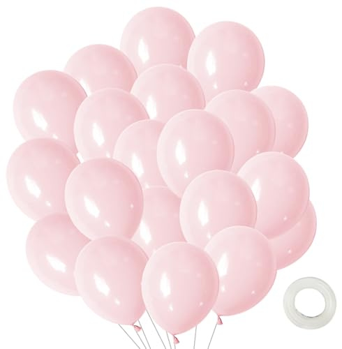 50 Pezzi Palloncini Compleanno, 12 Pollici Palloncini Rosa Pastello, Palloncini Colorati, per Carnevale Compleanno Anniversario Fidanzamento Matrimonio Laurea Decorazione Festa (Rosa)