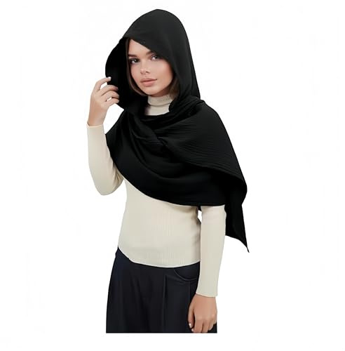 Proumhang Stylische Kapuzen-Schal für Damen & Herren – Vielseitiges Leinen-Baumwoll-Tuch mit Mittelalter-Optik, Gothic-Accessoire, Einheitsgröße