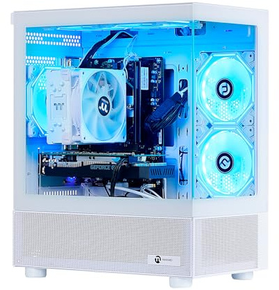 NINGMEI Gaming PC Desktop Computer, AMD Ryzen 5 5500 4,2 GHz, GeForce GTX 1660 Super 6 GB, 1 TB NVMe SSD,16 GB DDR4 3200 MHz, luftgekühlt vorgebaut, 650 W PSU, Windows 11 Home, Gamer PC, Weiß