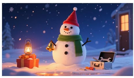 Weihnachtsnacht Garagentor Deko, Schneemann Garagentor Banner, Fotohintergrund Weihnachten Deko Draußen Banner, 240 X 210cm Weihnachtsbanner Outdoor für Wand