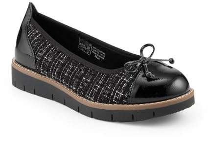 Pavers Wide Fit Bow-Detailed Pumps - Black Tweed Size 8