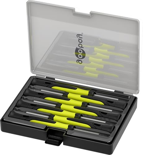 goobay Präzisionsschraubendreher-Set 7-tlg. – Magnetisch & Ergonomisch; Feinmechaniker Werkzeug für Elektronik, Uhrmacher & Modellbau – Chrom-Vanadium Stahl, mit Aufbewahrungsbox - 77837