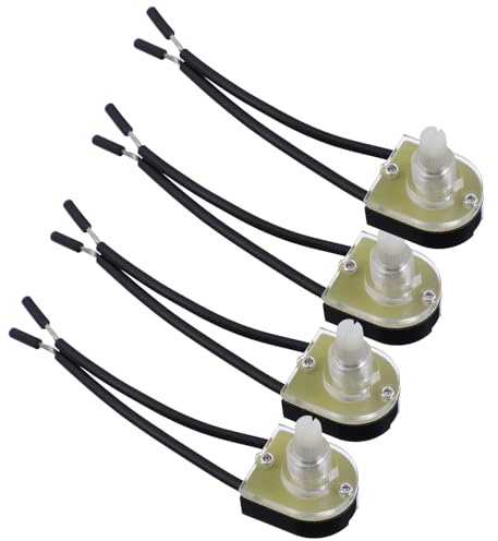 Anneome 4 Piezas de Perillas de Interruptor Giratorio Negro para Lámparas de Pared Piezas de Repuesto para Iluminación y Lámparas de Techo Control Práctico para Encendido y Apagado
