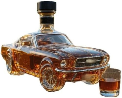 Autokaraffe aus Glas, Borosilikatglas, Jack Daniel-Stil, elegante Whiskey- und Spirituosenaufbewahrung für Hausbar