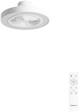 CREATE / WIND CLEAR EASY S/Ventilador de techo con aspas ocultas blanco con mando / 40W, Silencioso, Ø50 cm, luz LED 3 temperaturas, temporizador, función verano-invierno