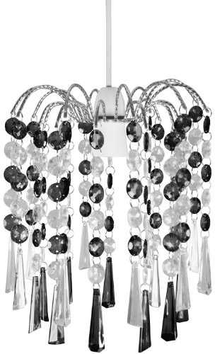 Lightmode Ely Chiseled Droplet Pendant Ceiling Light Lampshade Clear and Black LMB032