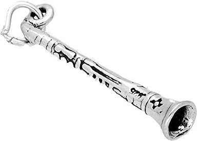 TheCharmWorks 925 Sterlingsilber Klarinette Charm Anhänger