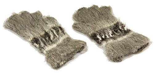 Tumia LAC 100% Alpaka Fingerlose Handschuhe - Handgefertigt in Bolivien - Grau