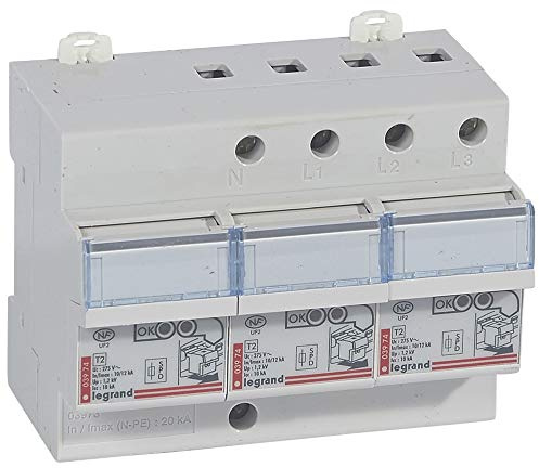 003973 Legrand - Parafoudre Triphasé + Neutre De Type 2 Autoprotégé - 12ka - Report De Signalisation