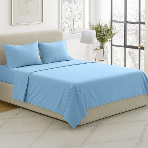 Lavish Home Brushed Microfiber Sheet Set, Full, Blue