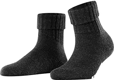 Burlington Women's Plymouth W So Wool Plain Socks 1 Pair, Grey Anthracite Melange 3080, 3.5-7