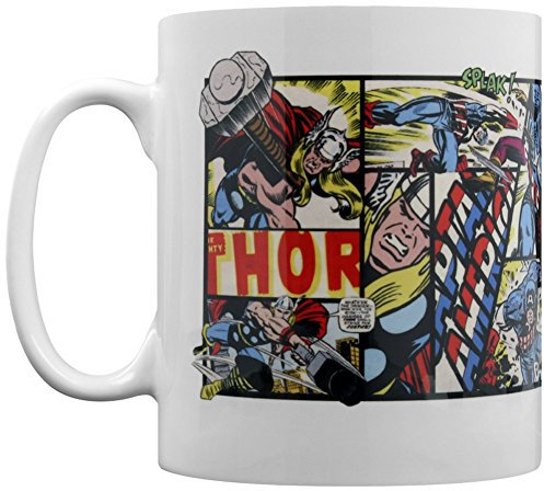 Marvel MG23441 Retro Helden-Tasse aus Keramik, 8 x 11,5 x 9,5 cm, Mehrfarbig