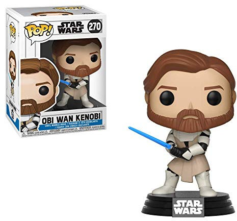 Funko POP! Bobble: Star Wars: Clone Wars: Obi Wan Obi-Wan Kenobi - Vinyl-Sammelfigur - Geschenkidee - Offizielle Handelswaren - Spielzeug Für Kinder Und Erwachsene - TV Fans - Modellfigur Für Sammler