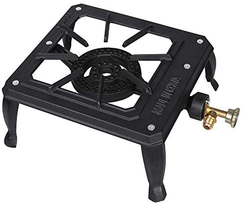 Boshen Portable Stove Burner Cast Iron Propane Gas Cooker for Patio Outdoor Camping BBQ