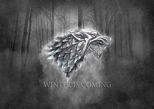 Poster Logo Winter is Coming stark Loup Game of Throne Wall Art 02