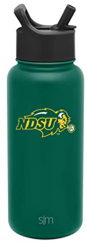 Simple Modern Offiziell lizenzierte Collegiate North Dakota State Wasserflasche mit Strohhalmdeckel, vakuumisolierter Edelstahl, 900 ml Thermoskanne | Summit Collection | North Dakota State University