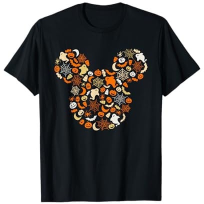 Disney Mickey Mouse Halloween Ghosts Pumpkins Spiders T-Shirt