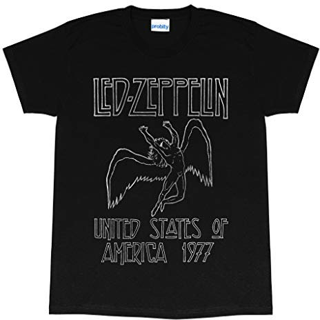 Led Zeppelin 1977 US Tour Men's T-Shirt Black XL