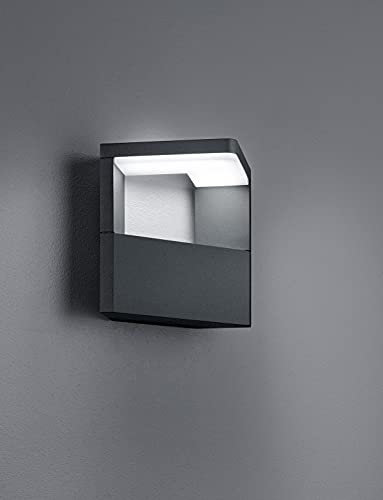 lightling LED Außenwandleuchte Gustav, Wandleuchte Außenleuchte aus Druckguss Aluminium, 3000 Kelvin, 9 Watt LED, IP54, 12 x 17 x 15 cm, anthrazit