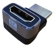 SHAFI® 2 Stück 8K HDMI 270 Grad Adapter - Vergoldete Rechtwinklige HDMI-Stecker - Unterstützt Gerades Kabel auf Rechtwinkligen HDMI Kabel - 8K HDMI 2.1 Rechtwinkliger Adapter - 2 x 270Grad