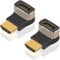 SHAFI® Confezione da 2 adattatori HDMI 8K a 270 gradi, connettori HDMI ad angolo retto placcati oro, funzione HDMI 2.1 8K, supporto cavo dritto ad angolo retto HDMI cavo HDMI ad angolo retto