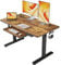 FEZIBO Height Adjustable Electric Standing Desk with Keyboard Tray, 120 x 60 cm Sit Stand up Desk with Splice Board, Black Frame/Rustic Brown Top