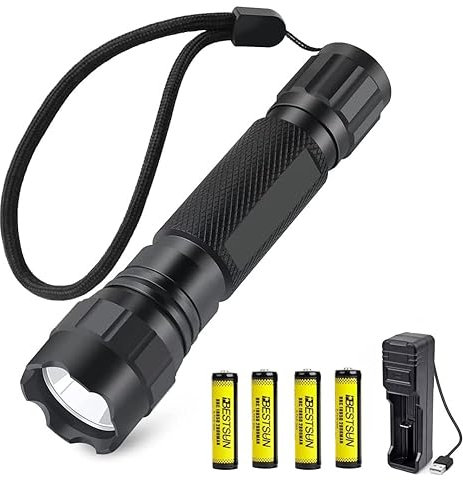 LUXJUMPER Super Bright 2000 Lumens LED Torch 501B Single Mode Tactical Flashlights Powerful Torches Handheld Waterproof Mini Flashlight with 18650 Battery for Hiking Camping Outdoor Emergency