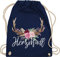 Turnbeutel Rucksack - Kompatibel mit Oktoberfest Tasche - Herzmadl - Unisize - Navy Blau - mitbringsel aus bayern trachtenrucksack bayrische madl beutel trachtentaschen bayrisch hirsch stoffrucksack