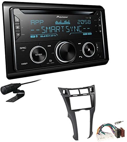 Pioneer FH-S720BT 2-DIN CD Autoradio Bluetooth kompatibel mit Apple und Android Smartphones USB passend für Toyota Yaris schwarz ohne OEM-Navi