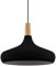 EGLO Pendelleuchte Esstisch Sabinar, Hängelampe für Wohnzimmer und Esszimmer, Esszimmerlampe aus Metall in schwarz und Holz in Natur, FSC100HB, Lampe hängend mit E27 Fassung, Ø 40 cm