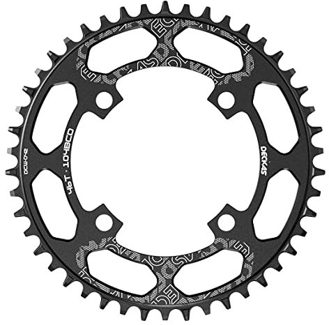 104 mm BCD schmale, breite Zähne, runde Fahrrad-Kettenblatt, 40T, 42T, 44T, 46T, 48T, 50T, 52T, CNC-gefräste Legierung, passend für 8 bis 12 Gänge-Ketten (46T rundes Kettenblatt)
