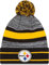 New Era Offizielle NFL-Mütze für Erwachsene, Unisex, Strickmütze mit Bommel, Pittsburgh Steelers, Einheitsgre