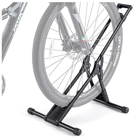 CHEPARK Supporto da pavimento per bicicletta, supporto per bici da interno per garage/casa, portabici da parcheggio per mountain bike da 20 a 29 pollici (1 portabiciclette)