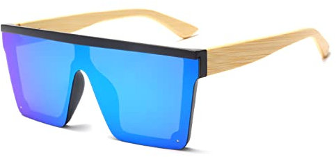 Long Keeper Übergroße Sonnenbrille Quadratisch für Herren Damen Vintage Sonnenbrille Eckig Verspiegelt Groß UV400-Schutz Mode Quadratisch Brille, 60MM