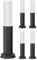 ledscom.de 5 Stück Pollerleuchte PORU, Glas, für außen, anthrazit, rund, 37,5cm, inkl. E27 Lampe, max. 963lm, warmweiß