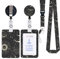 Zemolo Porte Badge de Carte d'Identification avec Cordon Tour de Cou, Porte-cartes Swivel Lobster Clasp avec Lanières Rétractables pour Cartes d'étudiant d'infirmière Clés Caméra Etoiles