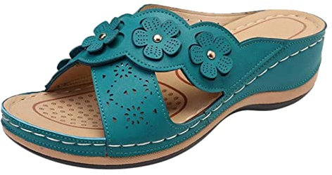 Susenstone Sandales Orthopédiques Hallux Valgus Sandales De Sport Et D'ExtéRie Claquette Femme éTé Chaussure Femme Confortable Chaussures De Loisirs LéGèRes Orthopedique Souple Sandale 35 EU 02 Bleu